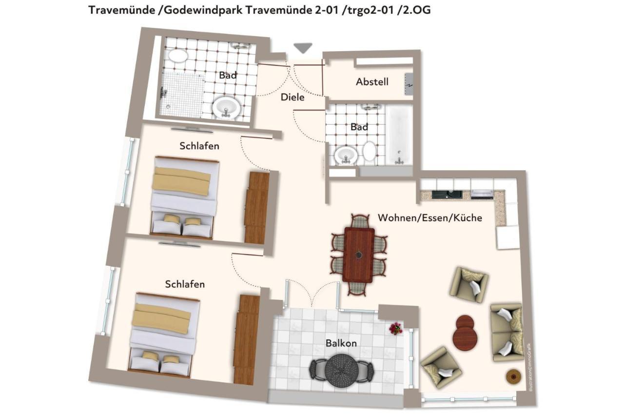 Godewindpark Travemuende Godewindpark Travemuende 2-01 Apartman Lübeck Kültér fotó